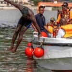Nigerian man, Akinrodoye Samuel, swims 7.5 Miles of the Lagos Lagoon to raise mental health awareness