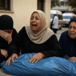 Gazan families mourn victims after Israeli strikes kill over 100 civilians in Jabalya and Khan Younis areas days after Donald Trump's proposed US-run Freedom Zone