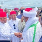 Vice President Shettima and the Sultan of Sokoto arrive in Imo for road projects and pilgrimage airlift.