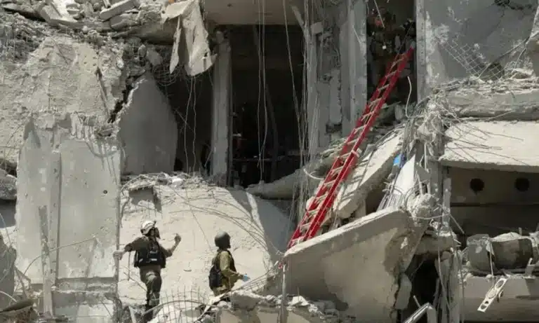 Destroyed Evin prison facilities after Israeli airstrike during Iran conflict