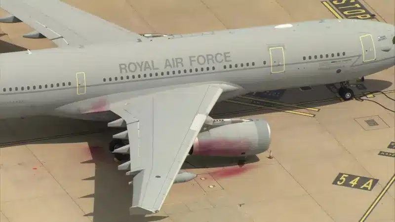 UK to Ban Palestine Action After RAF Base Breach | Epicstorian News RAF base aircraft vandalized with red paint during Palestine Action protest, triggering UK government terrorism investigation.
