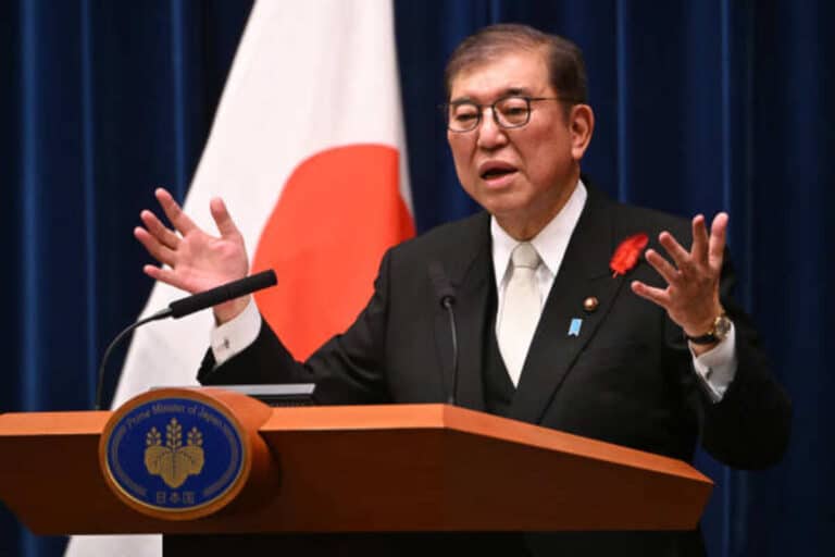 Japanese Prime Minister Shigeru Ishiba speaks after upper house election defeat amid rising political tension.