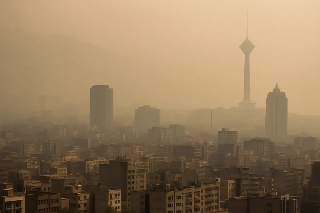 Tehran Air Pollution Hits Hazardous Level as Ozone Surges | Epicstorian News Tehran air pollution reaches red alert as dense smog blankets Iran's capital amid rising ozone levels across the skyline.