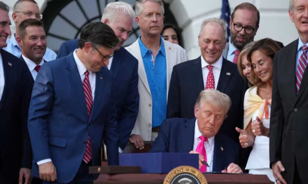 Trump touts ‘Big Beautiful Bill’ as historic win at ceremony | Epicstorian News Trump signs his One Big Beautiful Bill as bombers fly over the White House on Independence Day.