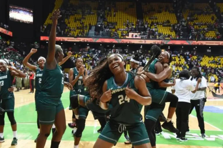 Nigeria’s D’Tigress lift AfroBasket 2025 trophy after defeating Mali 78–64 in the final game.