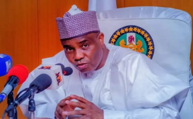 Tambuwal addressing supporters during ADC rally in Sokoto ahead of 2027 elections