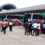 Commuters boarding buses in Dar es Salaam as Tanzania transport operators demand urgent reforms from government.