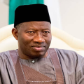 Former President Jonathan addressing guests at Ogiadomhe birthday celebration in Edo State