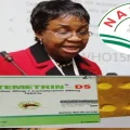 NAFDAC warning notice displayed in Nigerian pharmacy highlighting fake Artemetrin DS and Ciprofit 500 circulation