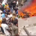 Scene of Onitsha Main Market after shooting incident, Traders protesting in Onitsha Main Market, OCHA Brigade operatives conducting enforcement in Onitsha