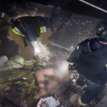 Emergency workers search rubble in Donetsk region after Russian aerial bomb killed civilians in Ukrainian village Yarova