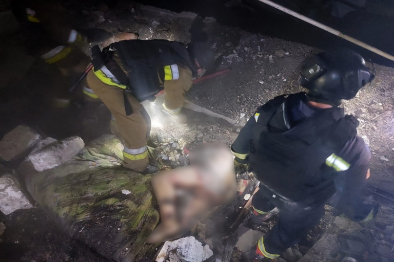 Emergency workers search rubble in Donetsk region after Russian aerial bomb killed civilians in Ukrainian village Yarova
