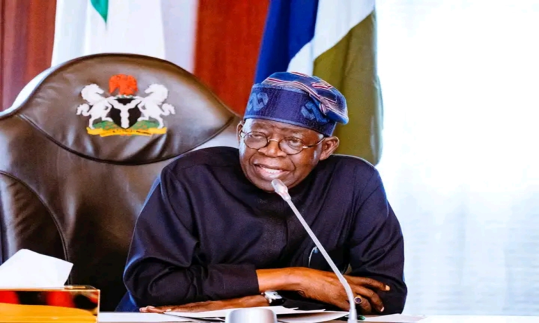 Bola Tinubu speaks in Abuja after his election victory as Epicstorian investigates Nigeria’s oil revenue control dispute.