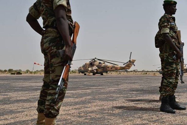 Nigerian Air Force jet flying above Mariga during targeted airstrike against armed bandit convoy.