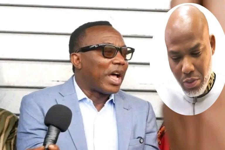 Omoyele Sowore speaking publicly while addressing concerns over Nnamdi Kanu’s detention and elite opposition