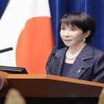Japan's PM Sanae Takaichi addressing the press in Tokyo outlining economic and foreign policy plans.