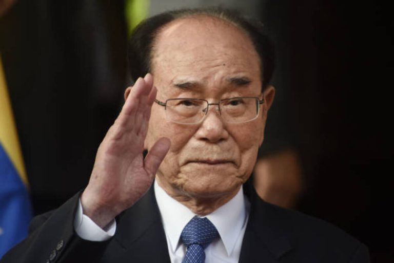 Portrait shows Kim Yong Nam, North Korea’s longtime ceremonial head of state, during official government appearance in Pyongyang.