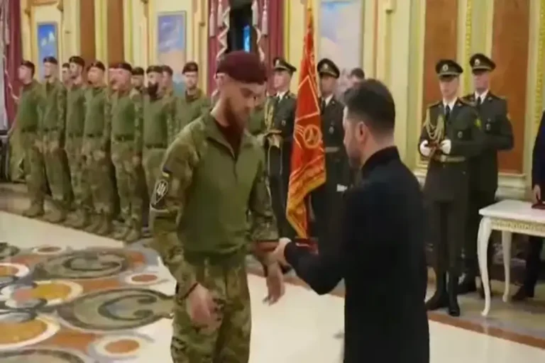 Ukrainian president presents state honours to troops and families during ceremony acknowledging bravery amid russian strikes.