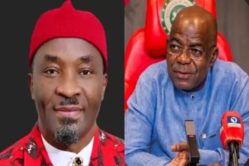 Deputy Speaker Benjamin Kalu addressing constituents during town hall and business support program in Abia State.