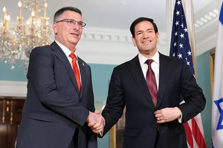 Secretary Rubio and Israeli Foreign Minister Gideon Sa’ar at the State Department discussing Israel-US diplomacy