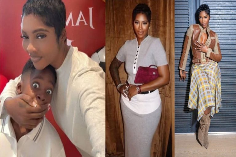 Tiwa Savage with son Jamil demonstrating disciplined parenting approach and structured routines despite celebrity lifestyle.