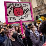 Pro-Palestine demonstrators rally outside the Brooklyn Museum in New York calling for a permanent ceasefire.
