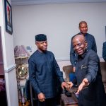 Former Vice President Yemi Osinbajo visits Abia Governor Alex Otti during birthday meeting in Umuahia residence discussing governance reforms