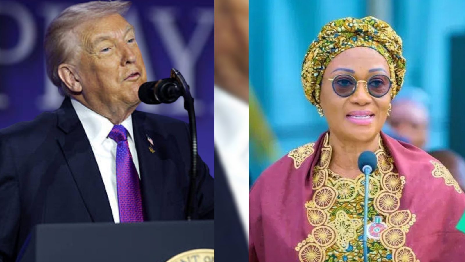 Nigeria First Lady Remi Tinubu acknowledged by President Trump at the 74th US National Prayer Breakfast in Washington DC.
